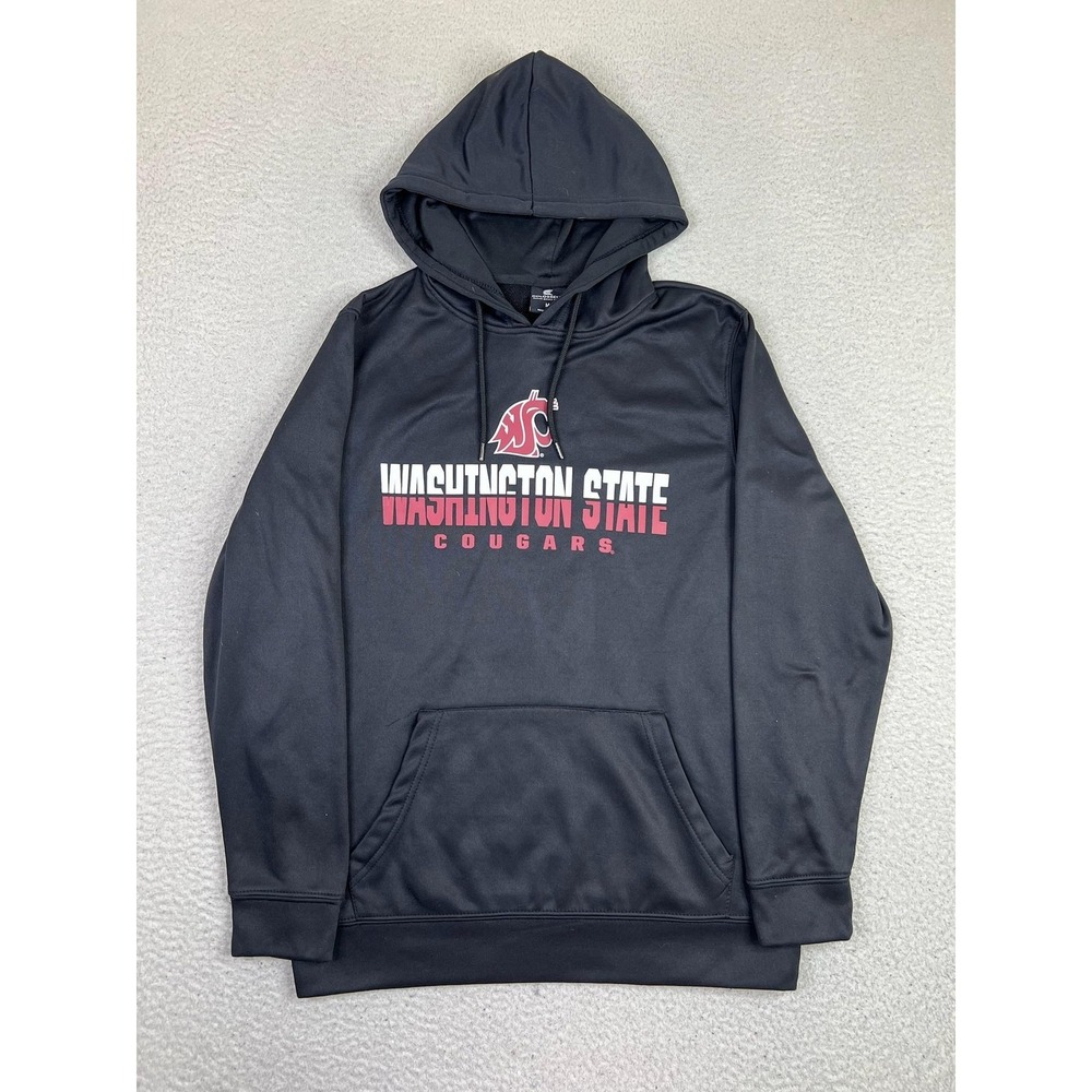 Washington State Cougars Hoodie Mens Medium Black NCAA Football‎ Colosseum
